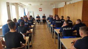 Spotkanie Komendanta Miejskiego Policji z policjantami, którzy są w służbie przygotowawczej