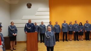Zdjęcie ilustruje uroczystości związane z Świętem Policji, które odbyły się w Urzędzie Miasta we Włocławku.